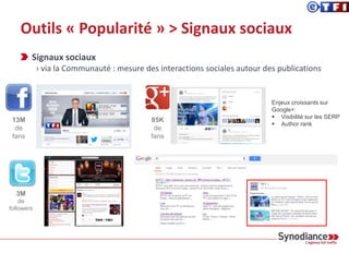 Outils « Contenu » > Linking interne auto.
Ahrefs + Google Webmaster Tools
› Peu de problématiques de linking aux GL, à part du potentiel « negative SEO »
(Cf. ci-dessous)
 