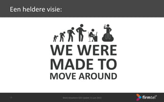 Een	
 heldere	
 visie:	
 
-­‐3-­‐	
  Work	
 Anywhere	
 CEO	
 Update	
 11	
 juni	
 2013	
 
 