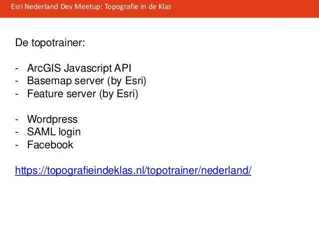 topografie in de klas: esri developer meetup 13-6-2013