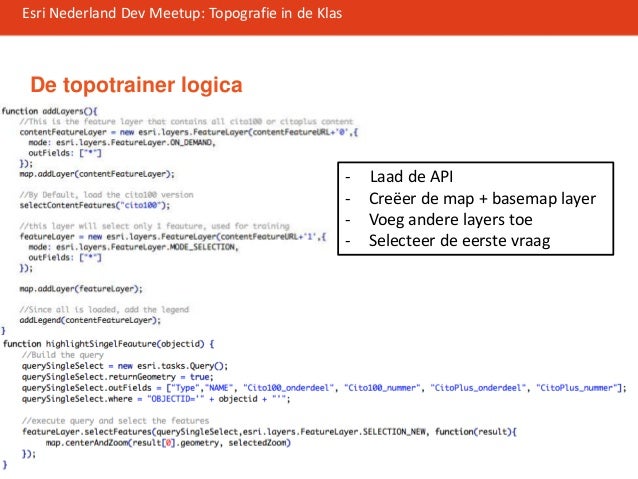 topografie in de klas: esri developer meetup 13-6-2013
