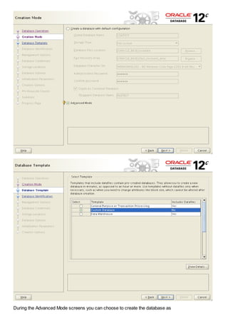 Installing oracle database 12c as container database with three ...