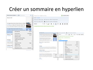 Créer un sommaire en hyperlien

 