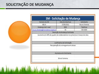 SOLICITAÇÃO DE MUDANÇA
 