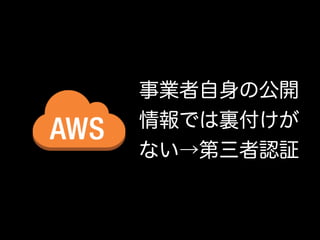 Conﬁdential
事業者自身の公開
情報では裏付けが
ない&rarr;第三者認証
 