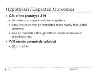 Hypothesis/Expected Outcomes
6/24/201319

 