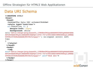 <!DOCTYPE HTML>
<html>
 <head>
  <title>The Data URI scheme</title>
  <style type="text/css">
  ul.checklist li {
    marg...