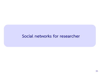 35
Social networks for researcher
 