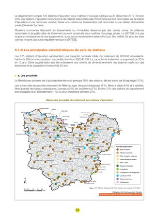 38
Le département compte 125 stations d’épuration sous maîtrise d’ouvrage publique au 31 décembre 2012. Environ
20 % des s...