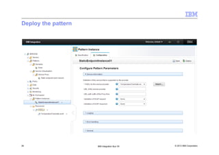 © 2013 IBM Corporation26 IBM Integration Bus V9
Deploy the pattern
 
