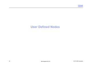 © 2013 IBM Corporation29 IBM Integration Bus V9
User Defined Nodes
 