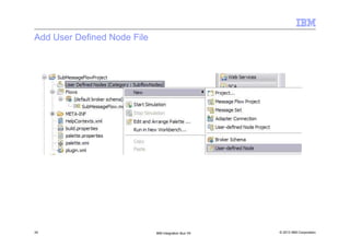 © 2013 IBM Corporation34 IBM Integration Bus V9
Add User Defined Node File
 