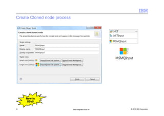 © 2013 IBM Corporation41 IBM Integration Bus V9
Create Cloned node process
New in
IIBv9
 