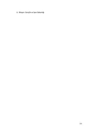 6. Bileşen: Gençlik ve Spor Bakanlığı
221
 