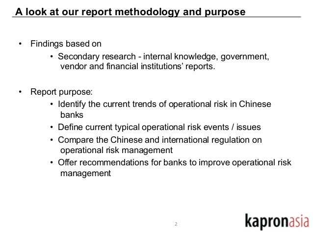 Operational Risk Management In China