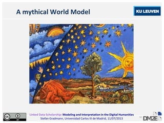 Linked Data Scholarship: Modeling and Interpretation in the Digital Humanities
Stefan Gradmann, Universidad Carlos III de Madrid, 11/07/2013
52
A mythical World Model
 