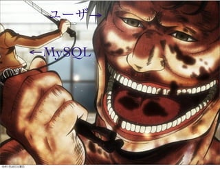 ユーザ→
←MySQL
13年7月20日土曜日
 