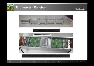 Radiometer Receiver

Radiometer

radiometer receiver

16 receivers array multi-channel radiometer

116

Semiconductor & Integrated Circuit Lab

Millimeter-wave INnovation Technology research center

Dongguk University

 