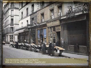 Des marchandes d'oranges, rue Basfroi .
(XIe arr.) 14 mai 1918.Opérateur : Auguste Léon
 