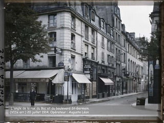 L'angle de la rue du Bac et du boulevard St-Germain.
(VIIe arr.) 20 juillet 1914. Opérateur : Auguste Léon
 