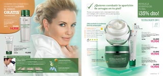 




cuidado facial 5756 cuidado facial
 Ecollagen [3D+]
Transforming Anti-Ageing Cleanser
Limpiadora Antiarrugas
Ecollagen [3D+]
150 ml.
20246 19,00€
 Ecollagen [3D+]
Revitalising Anti-Ageing Toner
Tónico Antiarrugas
Ecollagen [3D+]
200 ml.
20273 19,00€
14,95€
CONSEJO DEL ESPECIALISTA
Dr. Alain Mavon
Director del Centro de
Investigación de la Piel
 Ecollagen [3D+]
Anti-Wrinkle Day Cream SPF 15
Crema de Día Antiarrugas SPF15
Ecollagen [3D+]
50 ml.
20196 32,00€
19,95€
 Ecollagen [3D+]
Anti-Wrinkle Night Cream
Crema de Noche Antiarrugas
Ecollagen [3D+]
50 ml.
20213 32,00€
19,95€
 Ecollagen [3D+]
Anti-Wrinkle Eye Care
Contorno de Ojos Roll-On
Antiarrugas Ecollagen [3D+]
15 ml.
20224 24,00€
14,95€
¿Cómo combate y previene las arrugas profundas
Ecollagen [3D+]?
ProfundidadLongitud Grosor
Para todo
tipo de pieles
+35
“Gracias a nuestro patentado ComplejoTri-Péptido y a su contenido de
Ácido Hialurónico, la fórmula de Ecollagen [3D+] potencia activamente las
defensas anti-edad de tu piel, y rellena las arrugas desde el interior en
3 dimensiones.”
Tecnología estimulante del colágeno
patentada por Oriﬂame
Agente rellenador súper
hidratante para tu piel
ÁCIDO HIALURÓNICO
COMPLEJOTRI-PÉPTIDO
+
Suaviza las
arrugas del
contorno de ojos
Suaviza la apariencia de
arrugas mientras duermes
Clínicamente probado.
Reducción de las arrugas
25%*
*Test de resultado clínico en
20 mujeres
¿Quieres combatir la aparición
de arrugas en tu piel?
Practica una correcta rutina antienvejecimiento diaria
con Ecollagen [3D+]. Sentirás cómo tu piel rejuvenece
y cómo las arrugas se reducen.
¿Has probado su poderosa
fórmula antiarrugas?
FORMULADA con
ComplejoTri-Péptido patentado
y Ácido Hialurónico, que en combinación,
hidratan, reaﬁrman y rellenan las arrugas.
Con factor solar SPF 15 que protege
contra los daños del sol.
REVELA LA
JUVENTUD DE
TU PIEL
¡35% dto!
LASOLUCIÓN
COMPRA UN COSMÉTICO
EN PAG.57 Y LLÉVATE
EL TÓNICO
GRATIS*
*automáticamente
239 valoraciones globales
 