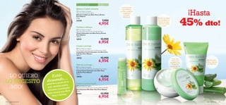 




aseo personal 135134 aseo personal
 Pure Nature Organic
Aloe Vera & Arnica Extract Soothing Face Wash
Limpiadora Facial Calmante con Aloe Vera
y Árnica Pure Nature
150 ml.
18918 12,95€
6,95€
Limpia y protege
 Pure Nature Organic
Aloe Vera & Arnica Extract Soothing Toner
Tónico Calmante con Aloe Vera y Árnica
Pure Nature
150 ml.
18919 12,95€
6,95€
Puriﬁca y refresca
 Pure Nature Organic
Aloe Vera & Arnica Extract Soothing Face Cream
Crema Facial Calmante con Aloe Vera
y Árnica Pure Nature
75 ml.
18920 12,95€
6,95€
Hidrata y protege
 Pure Nature Organic
Aloe Vera & Arnica Extract Soothing Pure Gel 80%
Gel Calmante 80% Aloe Vera Pure Nature
50 ml.
20163 12,95€
6,95€
Calma y suaviza la piel
 Pure Nature Organic
Aloe Vera & Arnica Lip Balm
Bálsamo Labial con Aloe Vera y Árnica
Pure Nature
4.5 g.
23238 7,95€
4,95€
Bálsamo Labial calmante
Para todas
las edades
Para todo tipo de pieles,
especialmente sensibles
80%AloeVera
Calma y refresca
conAloeVera
Suave fórmula
que refresca,
puriﬁca y prepara
la piel para
la crema
hidratante
Úsala día y
noche para
equilibrar los
niveles de
hidratación de
tu piel
¡Hasta
LO QUIERO Estás
deseando…
sentirte a gusto en tu
piel, sentirla suave,
calmada y protegida
este verano con Aloe
Vera y Arnica. Suavidad diaria
para tus labios
Elimina los restos
de maquillaje y el
exceso de grasa
mientras suaviza
tu piel 45% dto!
LO NECESITO
¡MÍO!
 