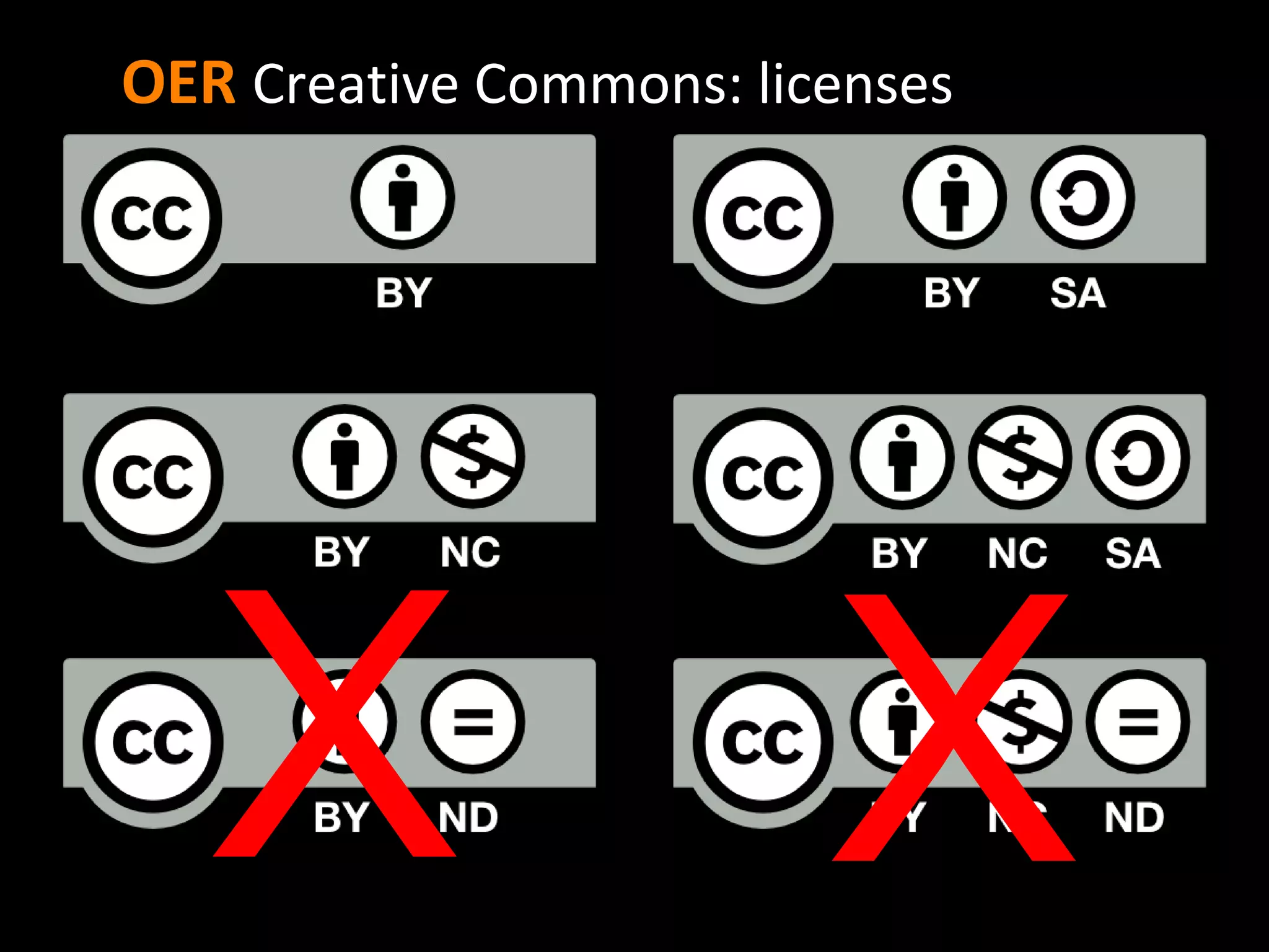 OER Creative Commons: licenses
X X
 
