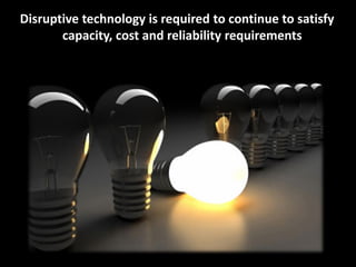 Disruptive technology is required to continue to satisfy
capacity, cost and reliability requirements

 
