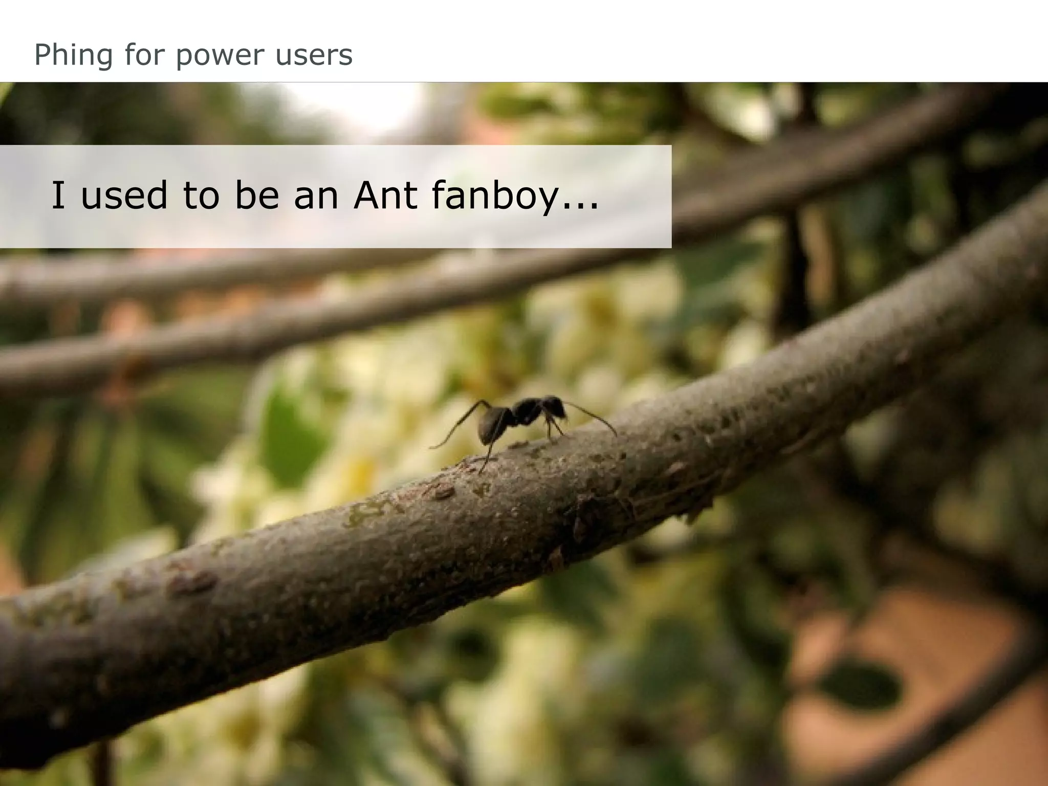 Phing for power users
I used to be an Ant fanboy...
 