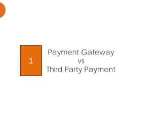 Payment Gateway
vs
Third Party Payment
1
 