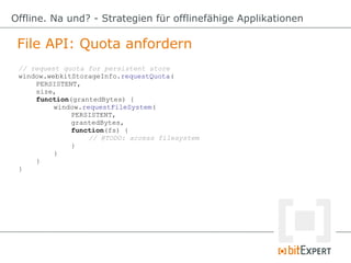 Offline. Na und? Strategien für offlinefähige Applikationen in HTML5 - Herbstcampus13