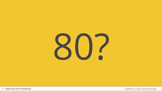 COMPANY CULTURE UNDER PRESSUREBERATUNG JUDITH ANDRESEN
80?
23
 