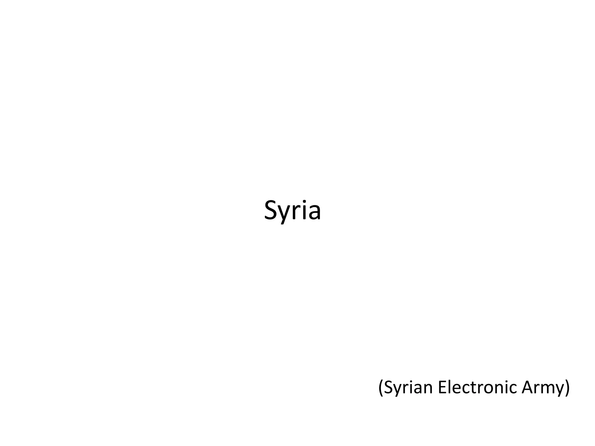 Syria
(Syrian Electronic Army)
 