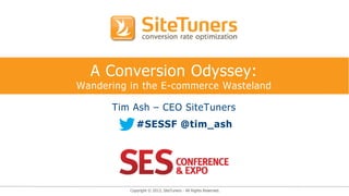 Copyright © 2013, SiteTuners - All Rights Reserved.
A Conversion Odyssey:
Wandering in the E-commerce Wasteland
Tim Ash – CEO SiteTuners
#SESSF @tim_ash
 