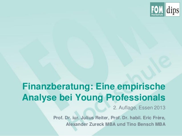 Finanzberatung Eine Empirische Analyse Bei Young Professionals
