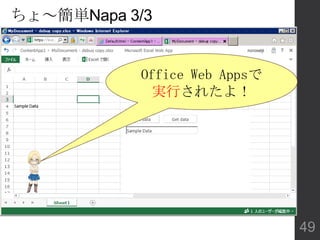 ちょ～簡単Napa 3/3
Office Web Appsで
実行されたよ！
49
 