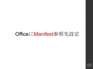 OfficeにManifest参照先設定
68
 