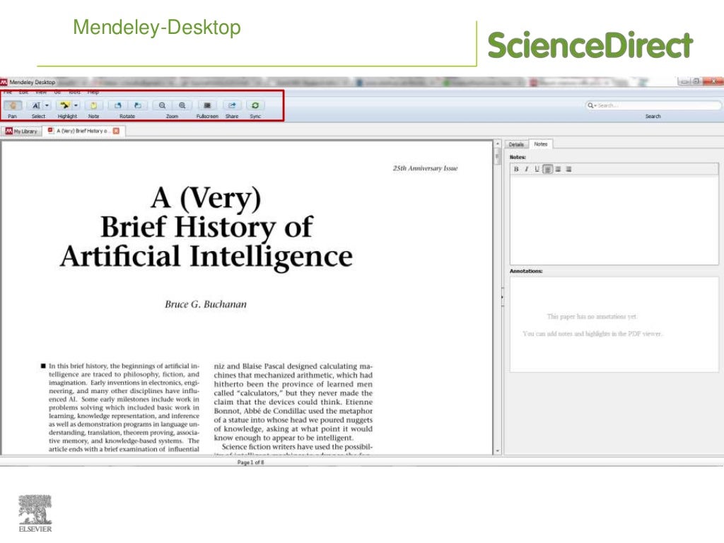 Elsevier ScienceDirect & Mendeley training
