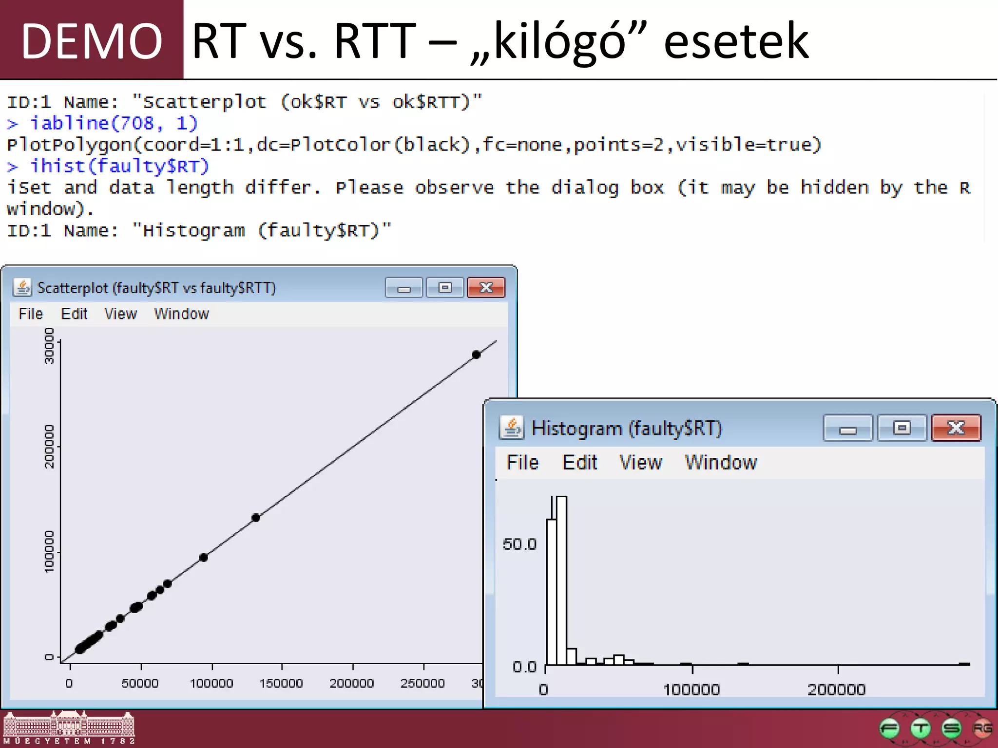 DEMO RT vs. RTT – „kilógó” esetek
 