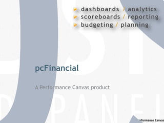 pcFinancial
A Performance Canvas product
 
