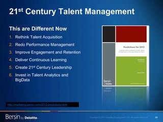 21st Century Talent Management
This are Different Now
1. Rethink Talent Acquisition
2. Redo Performance Management
3. Impr...