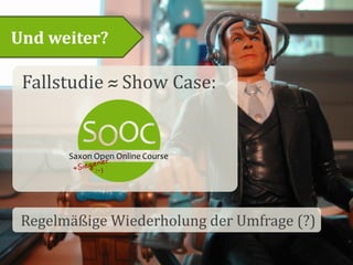 Und weiter?
Fallstudie ≈ Show Case:
Regelmäßige Wiederholung der Umfrage (?)
 