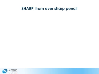 SHARP, from ever sharp pencil
 