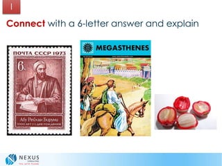 Connect with a 6-letter answer and explain
I
 