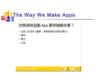 The Way We Make Apps
 