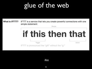 glue of the web
ifttt
45
 