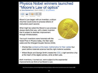 8
http://www.smartplanet.com/technology/blog/thinking-tech/physics-nobel-winners-launched-moores-law-of-optics/1689/
 