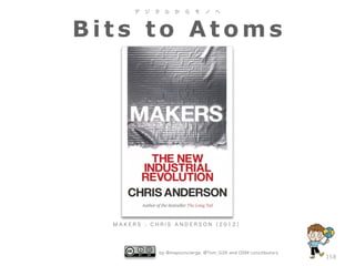 デ

ジ

タ

ル

か

ら

モ

ノ

へ

Bits to Atoms

MAKERS : CHRIS ANDERSON（2012）

by @mapconcierge, @Tom_G3X and OSM conctibutors

158

 