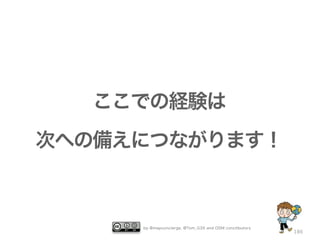 ここでの経験は
次への備えにつながります！

by @mapconcierge, @Tom_G3X and OSM conctibutors

186

 