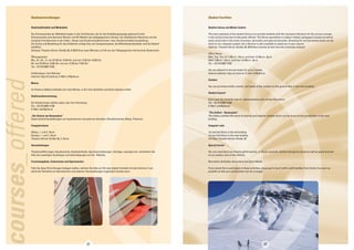 courses_offered 32 
Studieneinrichtungen 
Studienbibliothek und Mediathek 
Die Schwerpunkte der Bibliothek liegen in der Fachliteratur, die für die Ausbildungszweige gebraucht wird. 
Schwerpunkte sind demnach Bücher und AV-Medien der pädagogischen Literatur, der didaktischen Bereiche und der 
einzelnen Fachbereiche in der Volks-, Haupt-und Sonderschullehrerinnen- bzw. Sonderschullehrerausbildung. 
Die Suche und Bestellung für das Entlehnen erfolgt über ein Computersystem, die Bibliotheksmitarbeiter sind bei Bedarf 
behilflich. 
Adresse: Theodor-Körner-Straße 38, A-8010 Graz (zwei Minuten zu Fuß von der Pädagogischen Hochschule Steiermark). 
Öffnungszeiten: 
Mo., Di., Do., Fr. von 07:30 bis 12:00 Uhr und von 12:30 bis 15:00 Uhr 
Mi. von 07:30 bis 12:00 Uhr und von 12:30 bis 17:00 Uhr 
Tel.: +43 316 8067 3702 
Entlehndauer: drei Wochen 
Internet: http://a7.phst.at, E-Mail: a7@phst.at 
Mensa 
Im Parterre (Altbau) befindet sich eine Mensa, in der man Getränke und kleine Speisen erhält. 
Studierendenvertretung 
Die Studierenden wählen jedes Jahr ihre Vertretung. 
Tel.: +43 316 8067 4100 
E-Mail: oeh@phst.at 
„Die Galerie am Hasnerplatz“ 
bietet laufend Ausstellungen von hausinternen und externen Künstlern (Direktionstrakt, Altbau, Parterre). 
Computerräume 
Altbau, 1. und 2. Stock 
Neubau, 1. und 2. Stock 
Theodor-Körner-Straße 38, 2. Stock 
Veranstaltungen 
Theateraufführungen, Hauskonzerte, Studentenfeste, Sportveranstaltungen, Vorträge, Lesungen etc. entnehmen Sie 
bitte den jeweiligen Aushängen und Ankündigungen auf der Website. 
Freizeitangebote, Exkursionen und Sportwochen 
Falls Sie diese Einrichtungen belegen wollen, nehmen Sie bitte so früh wie möglich Kontakt mit dem Zentrum 2 auf, 
damit die Teilnahme an Sportwochen und anderen Veranstaltungen organisiert werden kann. 
33 
Student Facilities 
Student Library and Media Centres 
The main emphasis of the student library is to provide students with the necessary literature for the various courses 
in the various branches of education offered. The library specializes in subject-related, pedagogical books as well as 
audio visual aids in the areas of primary, secondary and special education. Browsing for and borrowing books can be 
done on our computer system, but a librarian is also available to assist you in your search. 
Address: Theodor-Körner-Straße 38, 8010 (two minutes by foot from the university campus) 
Office Hours: 
Mon, Tue, Thu, Fri 7:30a.m.–12a.m. and from 12.30a.m.–3p.m. 
Wed 7.30a.m.–12a.m. and from 12.30a.m.–5p.m. 
Tel.: +43 316 8067 3702 
You are allowed to borrow books for up to 3 weeks. 
Internet address: http://a7.phst.at, E-mail: a7@phst.at 
Canteen 
You can purchase drinks, snacks, and meals at the canteen on the ground floor in the main building. 
Student Council 
Every year the students vote for representatives who advise their peers. 
Tel.: +43 316 8067 4100 
E-Mail: oeh@phst.at 
“The Gallery - Hasnerplatz“ 
The Gallery exhibits the works of internal and external artitists which can be found on the ground floor in the main 
building. 
Computer Labs 
1st and 2nd floors in the old building 
1st and 2nd floors in the new building 
2nd floor Theodor-Körner-Straße 38 
Special Events 
You can read about our theatre performances, in-house concerts, student and sports events as well as guest lectures 
on our posters and on the internet. 
Recreation Activities, Excursions and Sport Weeks 
If you would like to participate in these activities, please get in touch with a staff member from Centre 2 as soon as 
possible so that your participation can be arranged. 
 