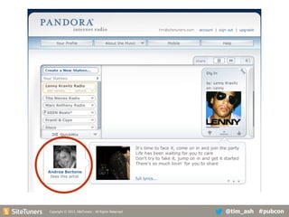 Copyright
Copyright © 2013, SiteTuners - All Rights Reserved. © 2012, SiteTuners- All Rights Reserved.

@tim_ash #pubcon

 